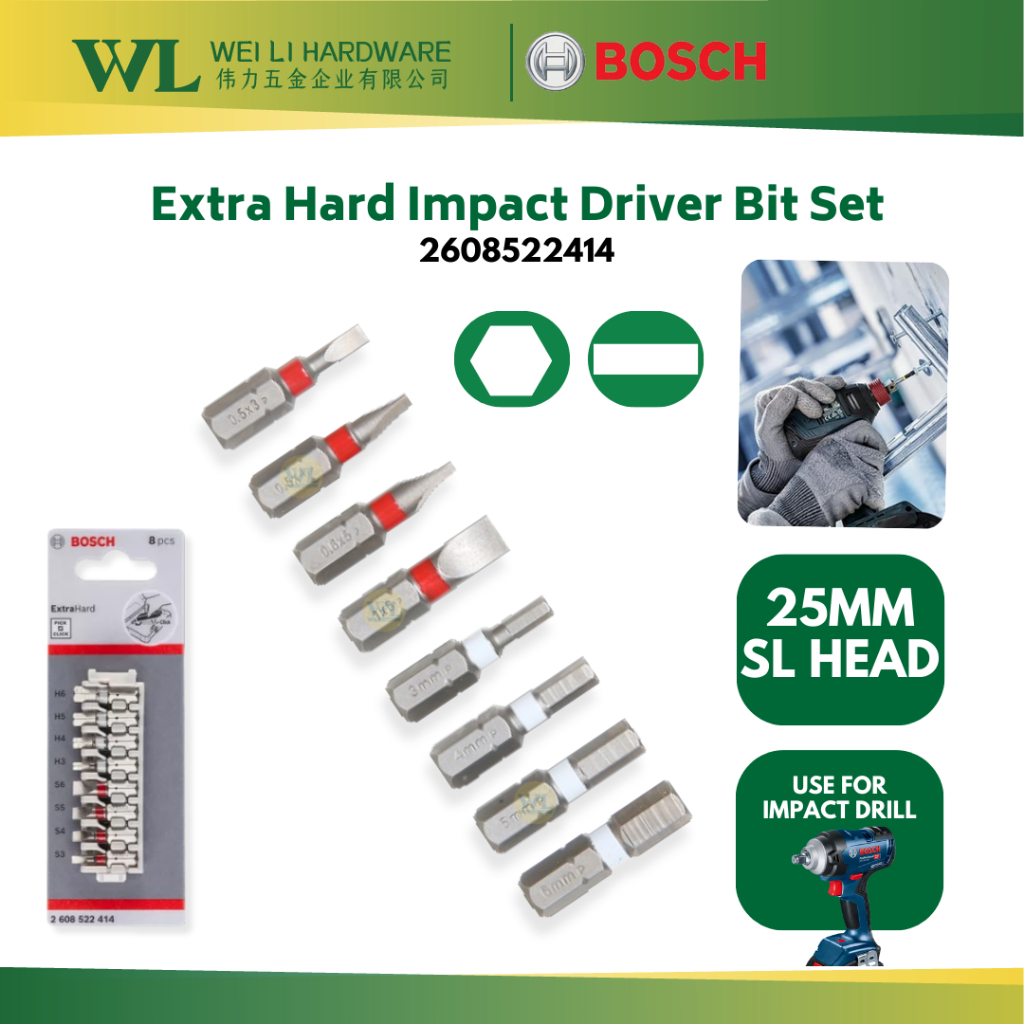 BOSCH 2608522414 Pick & Click Extra Hard Impact Driver Bit Set Torx ...