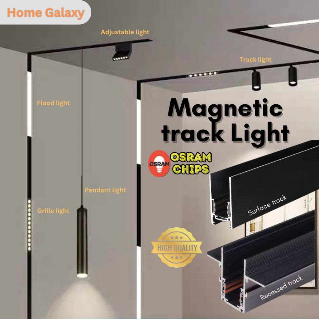 LED Magnetic Track Light Modern Linear Grille Adjustable Spotlight ...