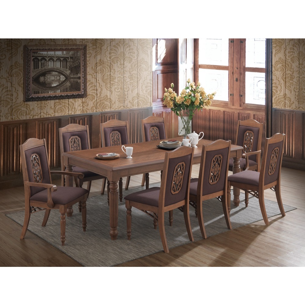 Dining Room Set/1+8 Wooden Dining Set/ Set Meja Makan | Shopee Malaysia