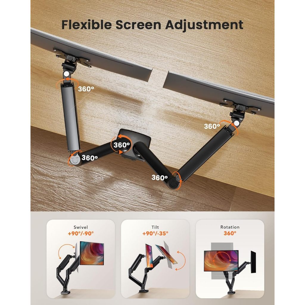 EXPOSE Monitor Stand Mount Arm 720 Degree Rotation Pneumatic Device ...