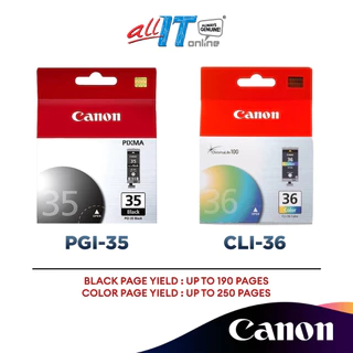 Canon PGI-35 Black / Canon CLI-36 Color Ink Cartridge 100% Original for Printer iP110 iP110B