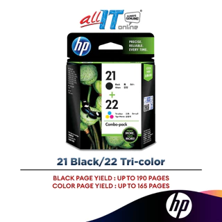 HP Two-Pack Original Ink Cartridges - 21 Black/22 Tri-Color CC630AA