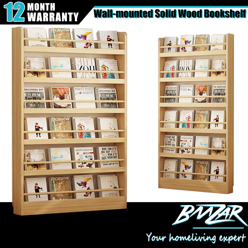 𝐁𝐌𝐙𝐀𝐑 𝙃𝙤𝙩 𝙎𝙚𝙡𝙡𝙞𝙣𝙜 Multilayer Wall-Mounted Solid Wood Bookshelf Wooden ...