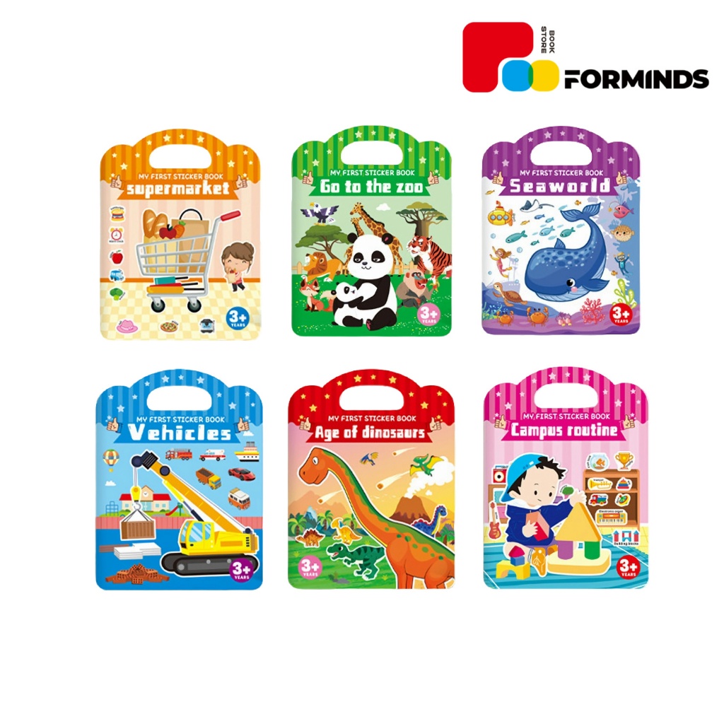 FORMINDS Children Sticker Book My First Sticker Book Jelly Reusable ...