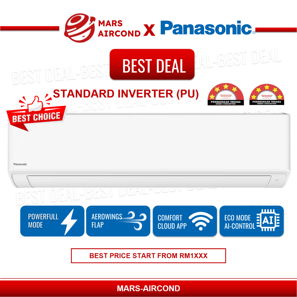 Panasonic Aircond Standard Inverter R32 PU Series (1hp/1.5hp/2hp/2.5hp ...