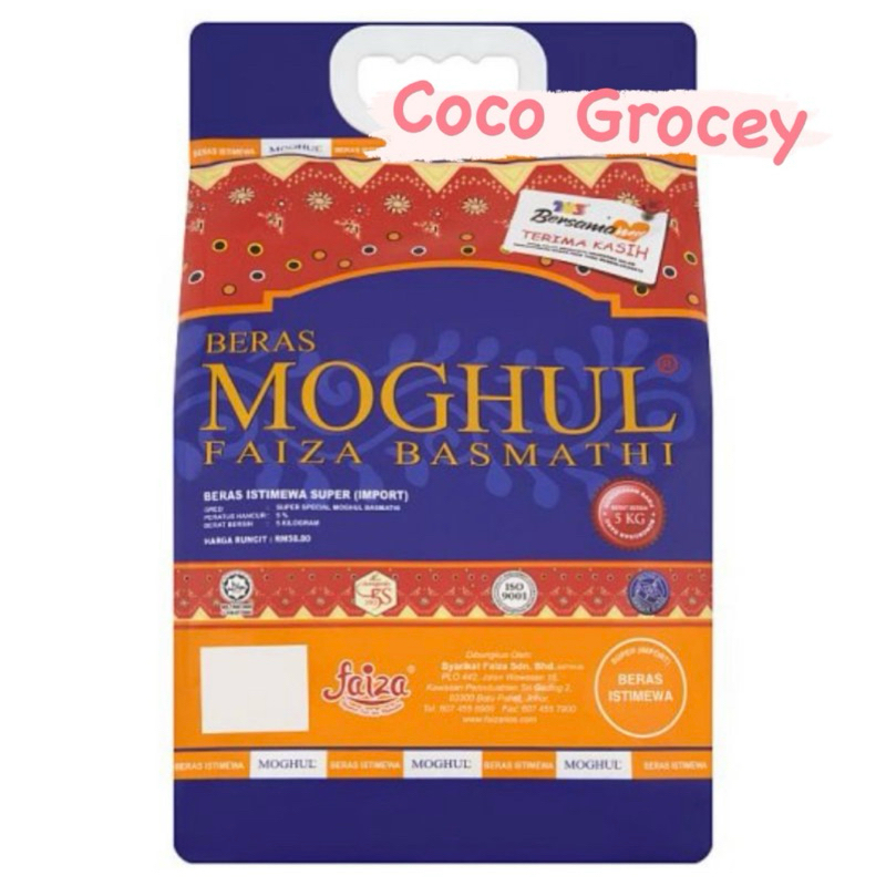 MOGHUL Faiza Basmathi 5KG | Shopee Malaysia