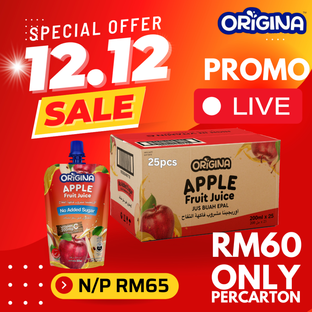 Origina Apple Fruit Juice Sales 12 12 | Shopee Malaysia