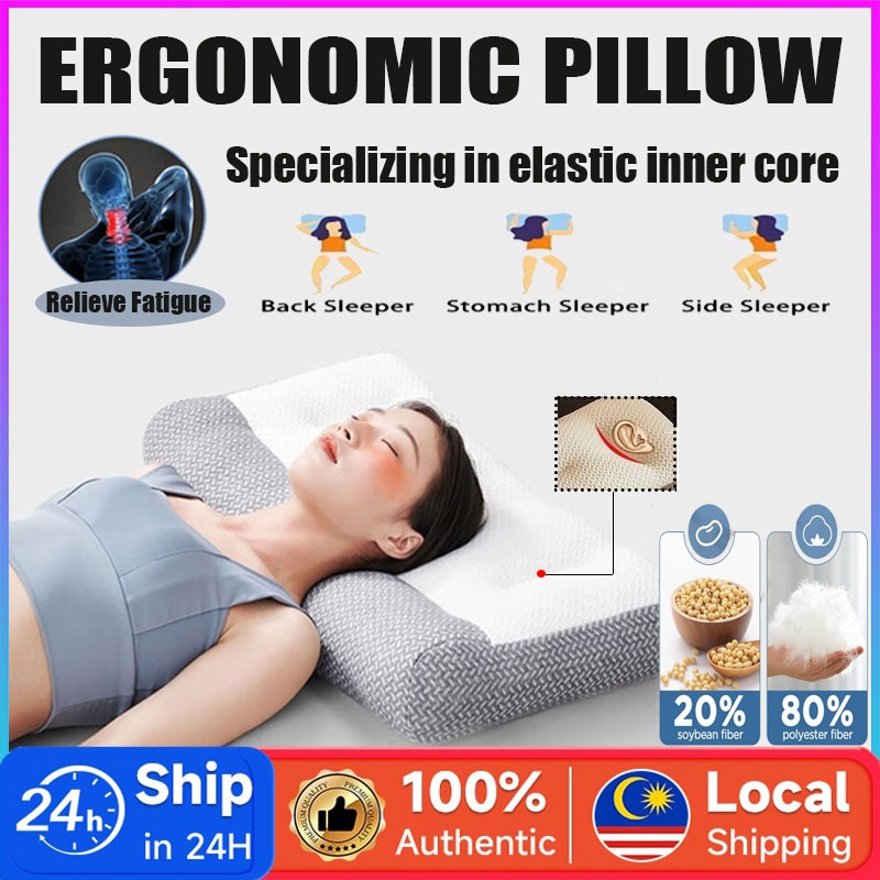 🔥Ready Stock 1300g Comfortable Soft Pillow Microfibre Cotton
