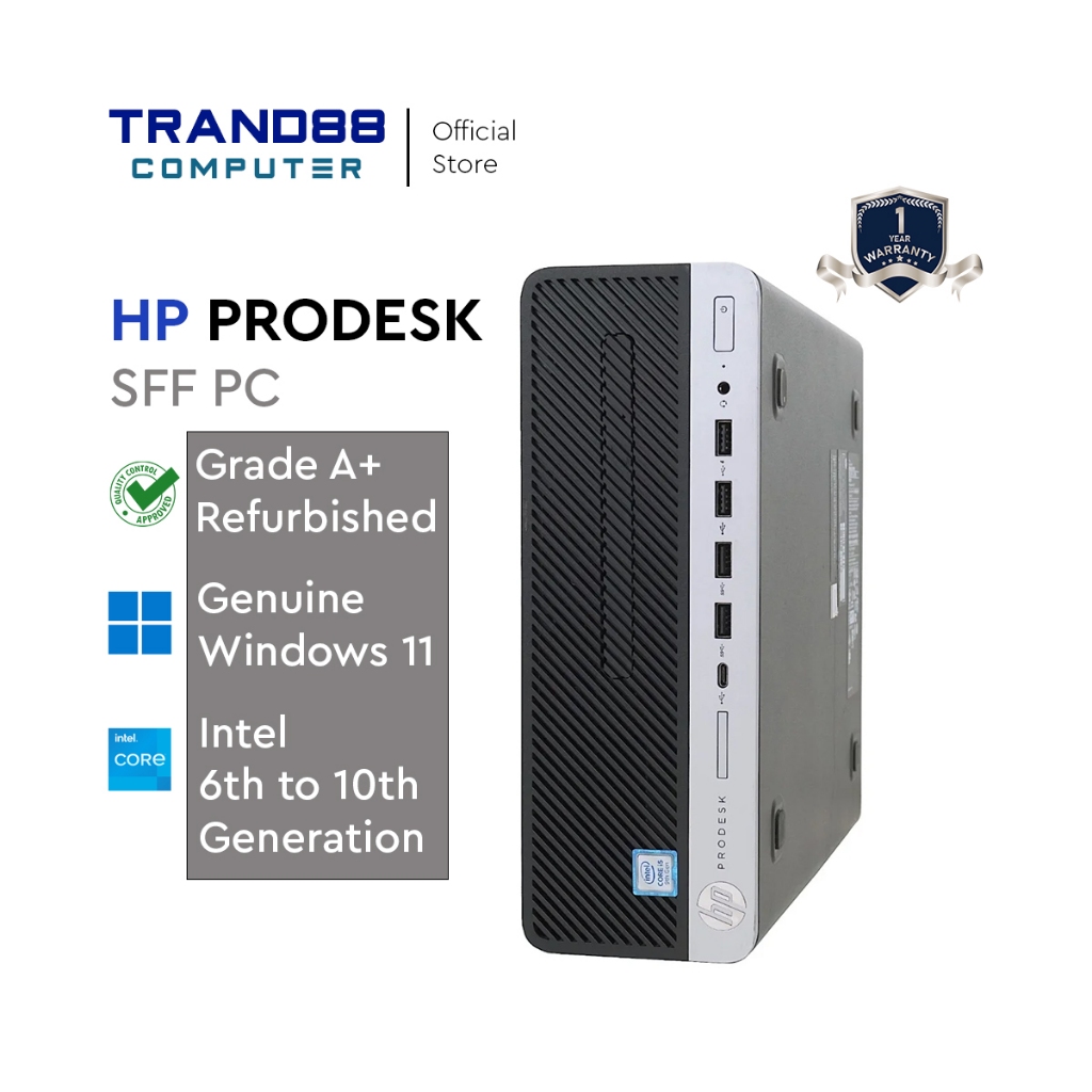 HP Prodesk i3 i5 i7 Desktop SFF Full Set PC Only Office Student Online ...