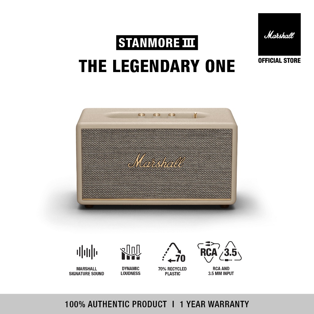 PRE-ORDER] MARSHALL STANMORE III BLUETOOTH SPEAKER CREAM STOCK