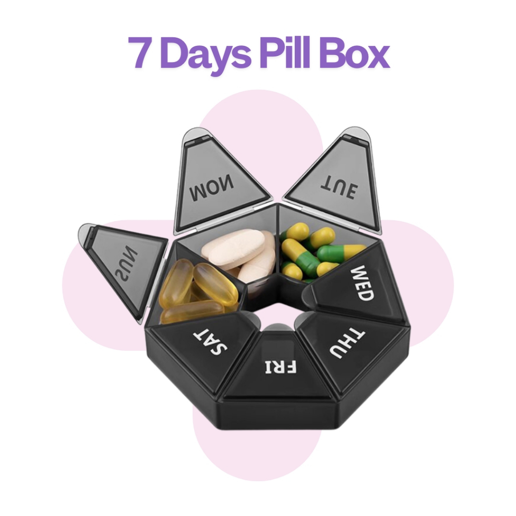 7 days a week Portable Pill Box Kotak Ubat Medicine Box Tablet Box ...