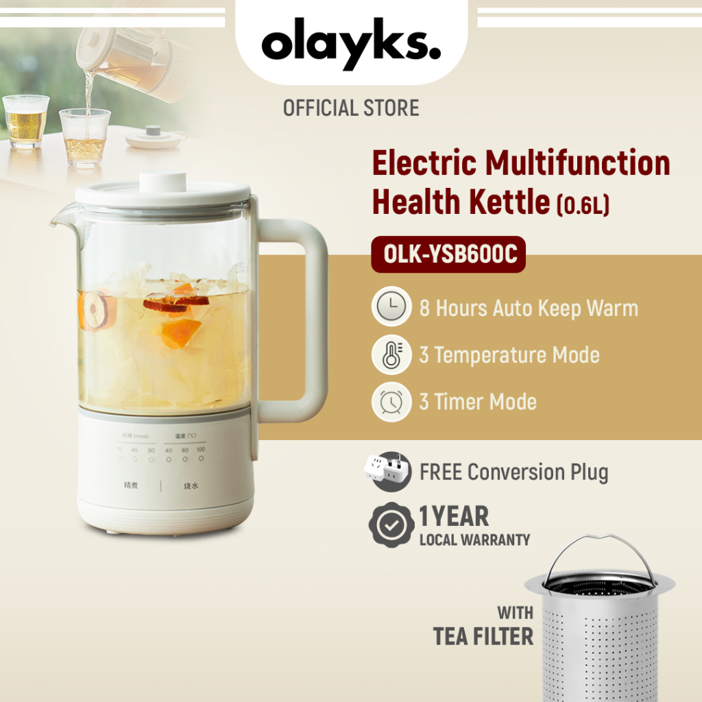 Olayks 0.6L Multifunction Electric Health Kettle Tea Kettle Tea Brewer ...