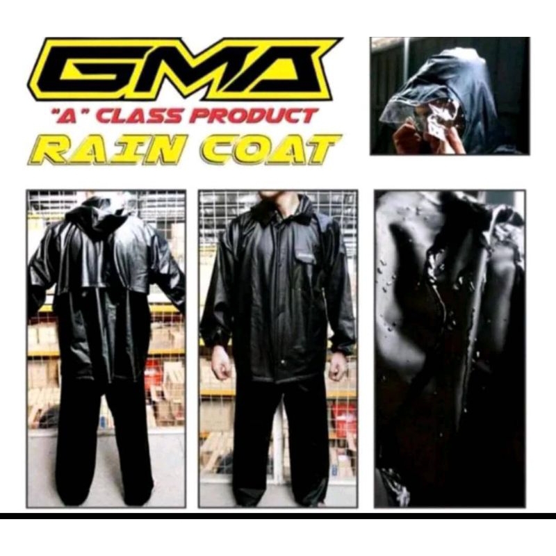 GMA Raincoat PVC Black Colour (Baju Hujan GMA) | Shopee Malaysia