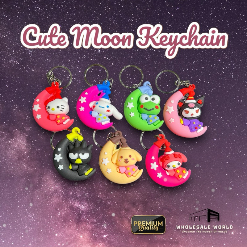 (Ready Stock Malaysia) Cute Moon KeyChain Premium Cartoon Free Gift ...
