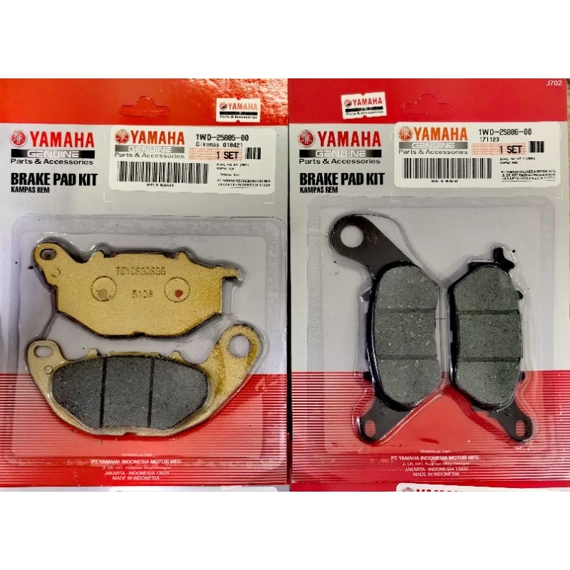 100% ORIGINAL -YAMAHA R25 MT25 FRONT REAR BRAKE PAD (1WD-25805-00 /1WD ...