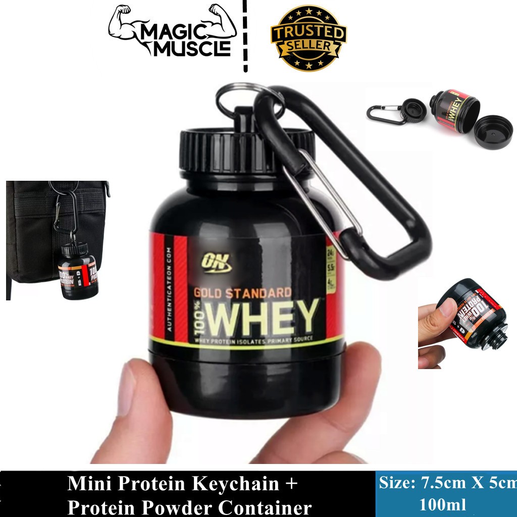 Gym Mini Protein Bottle Keychain - Protein & Supplement Powder ...