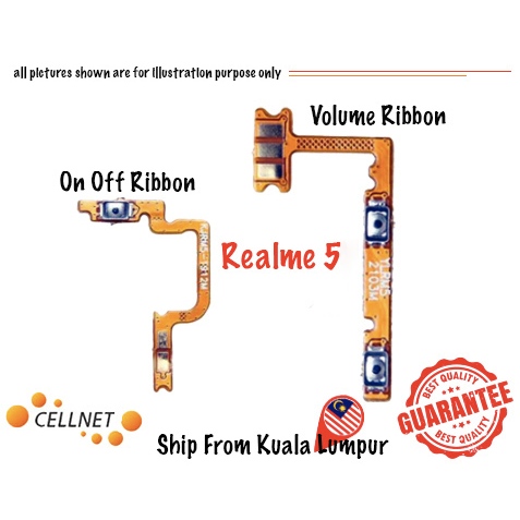 [Cellnet] Realme 5 RMX2030, RMX2032 On Off Volume Ribbon Flex Power ...