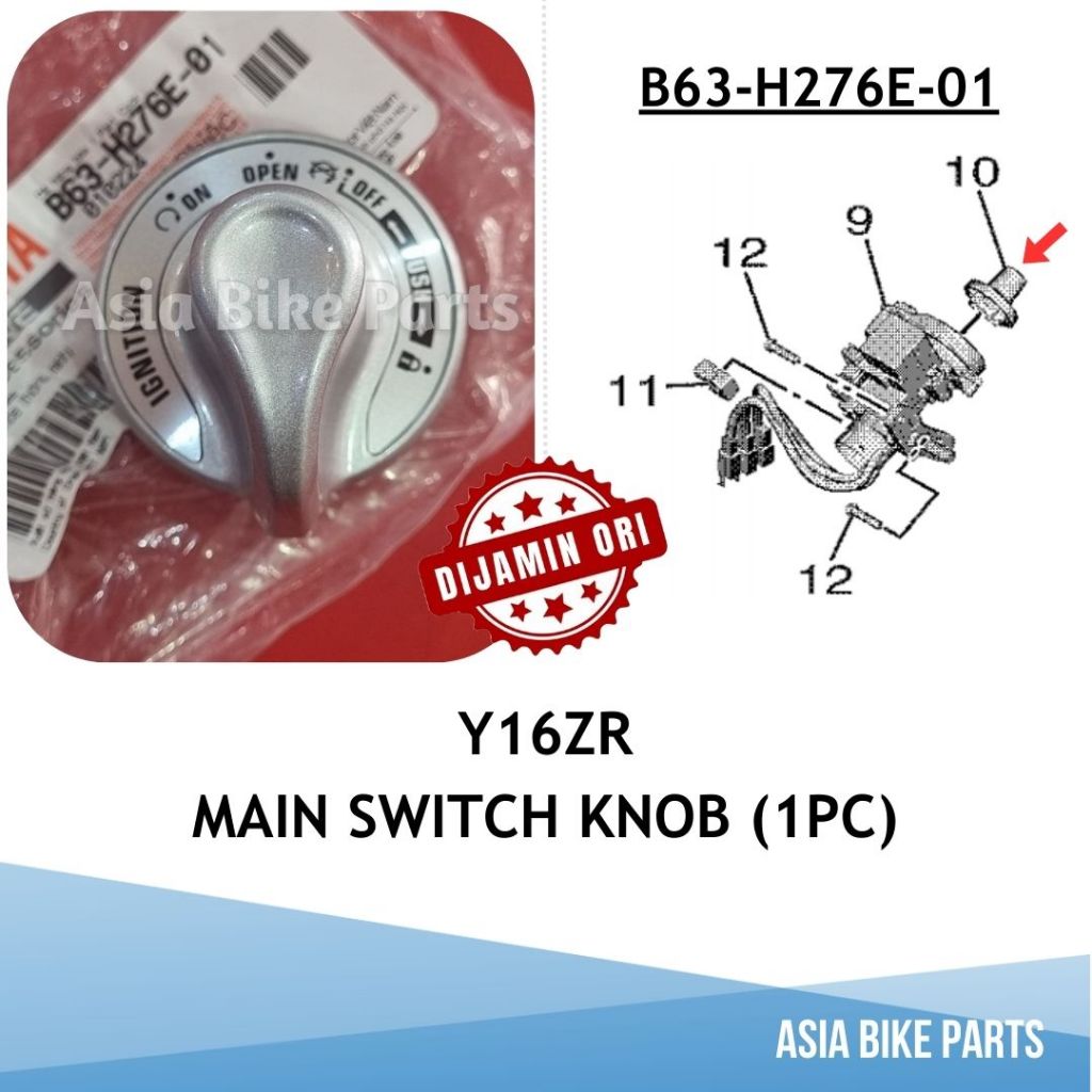 Yamaha Original Y16ZR Y16 V1 V2 Main Switch Key Knob / Suis Cap Cover ...