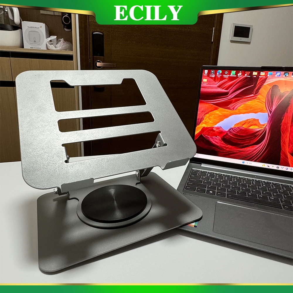 Laptop Stand 360° Rotatable Notebook Holder Liftable Desk Riser Stand ...