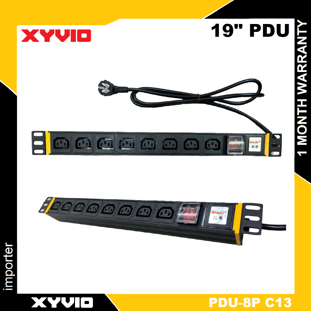 1U PDU 10A 2500W Power Strip 2-25 Ways IEC-C13 output socket 2m ...