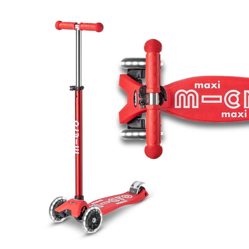 Micro 068 Maxi Micro Deluxe Red LED 3-Wheeled, Swiss-Designed for Ages ...