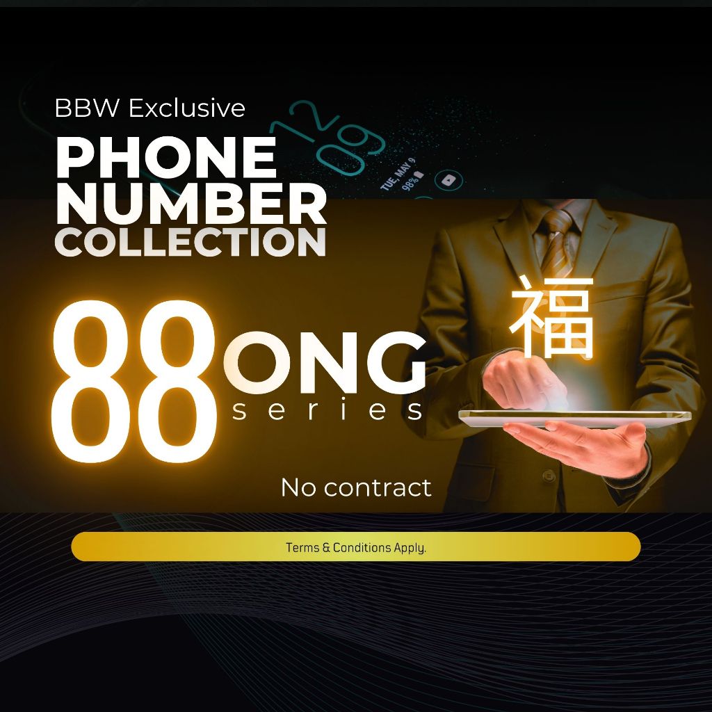 ONG Phone Number BBW Exclusive VIP VVIP Lucky 发发系列 Fengshui Ong Number