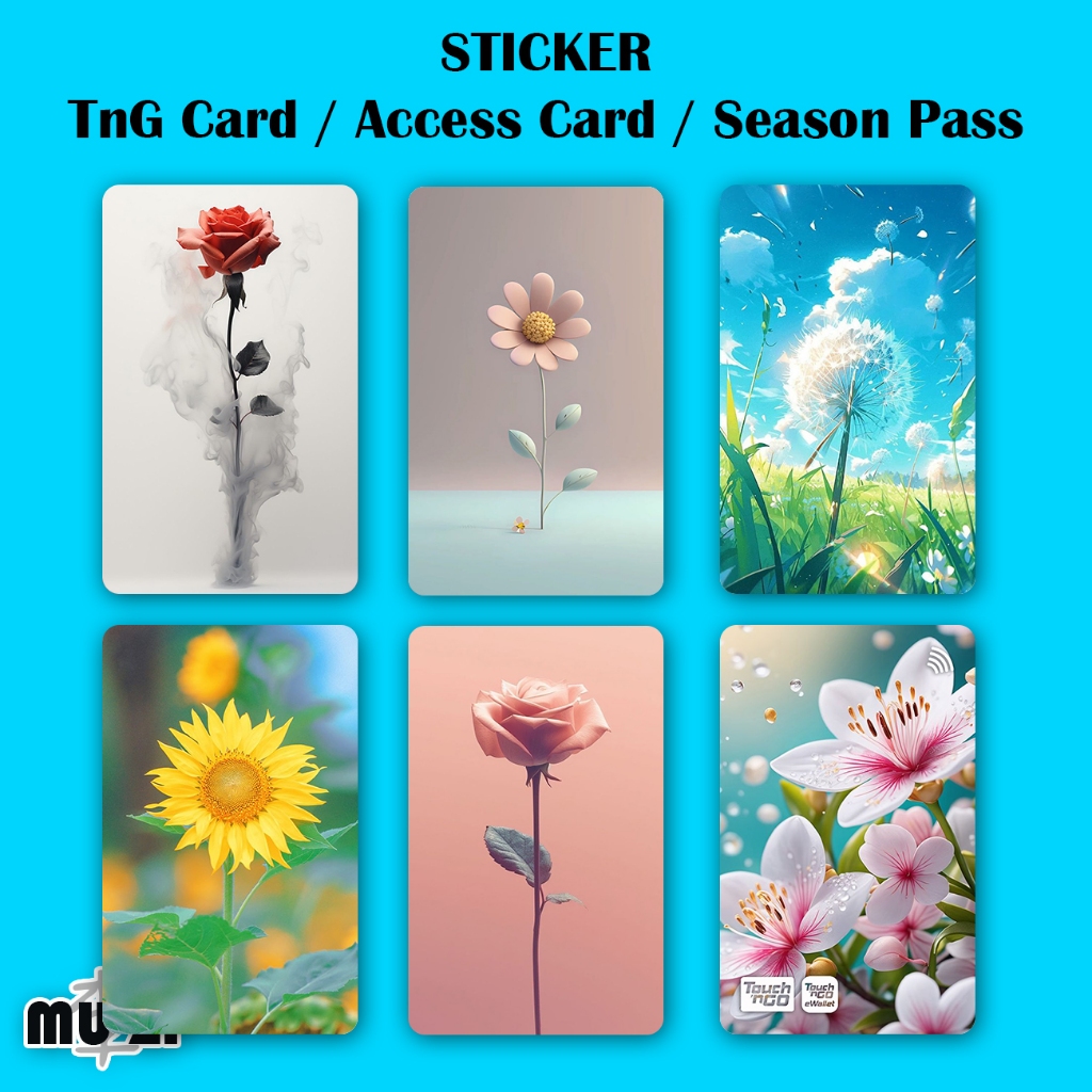 Flower TnG Card STICKER NFC STICKER Waterproof Thick Hard Material ...