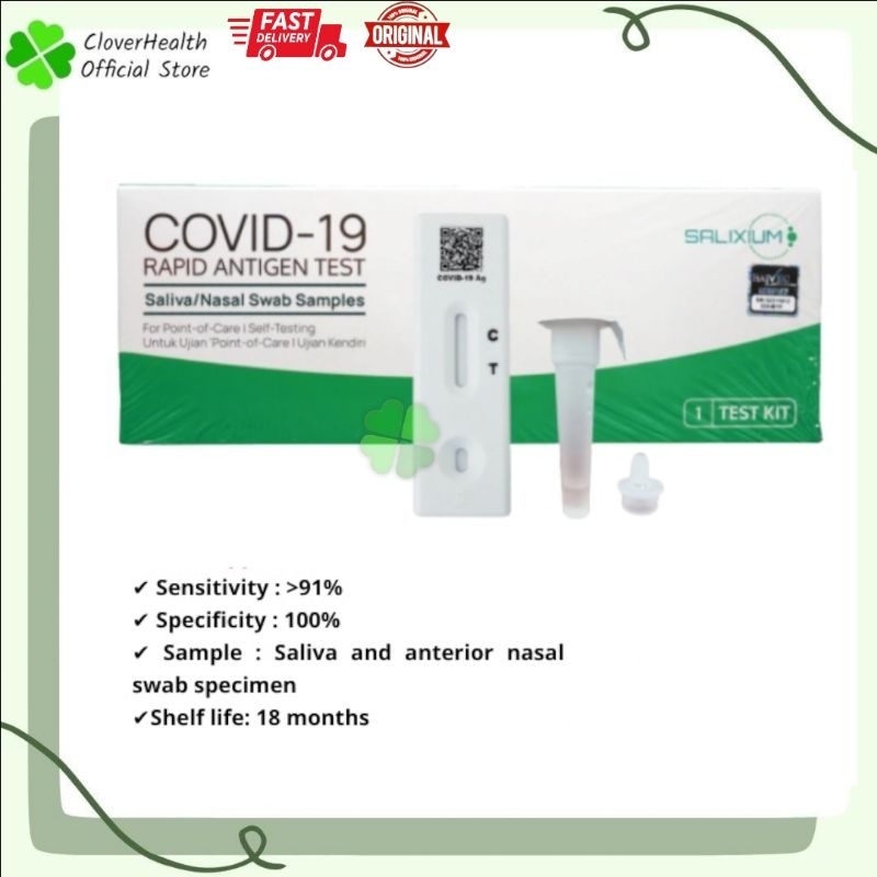 SALIXIUM Saliva/Nasal Rapid Antigen Covid 19 Home Test Kit [Exp:4/25 ...