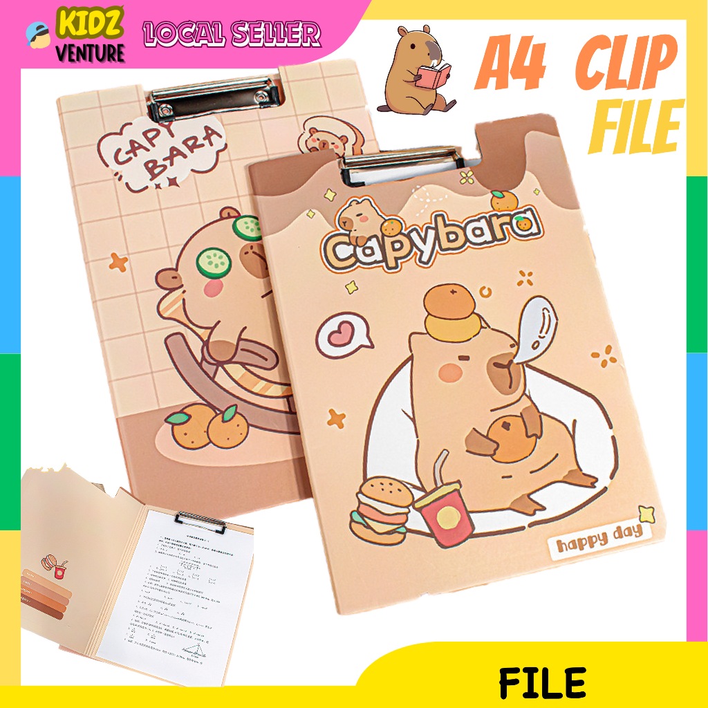 (READY STOCK) Foldable Capybara A4 Board Clip File Folder Storage ...