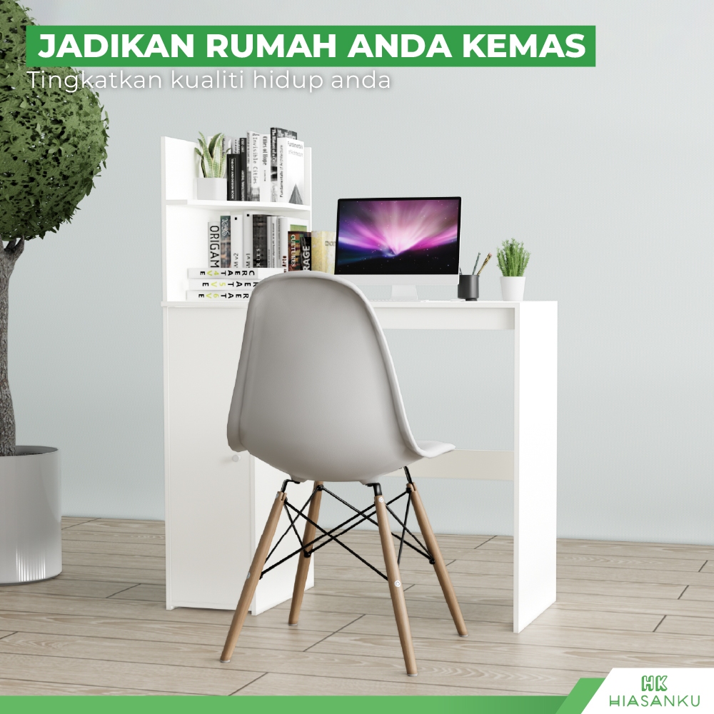HK Meja Belajar/Study Table With Bookshelves/Multipurpose Writing Desk ...