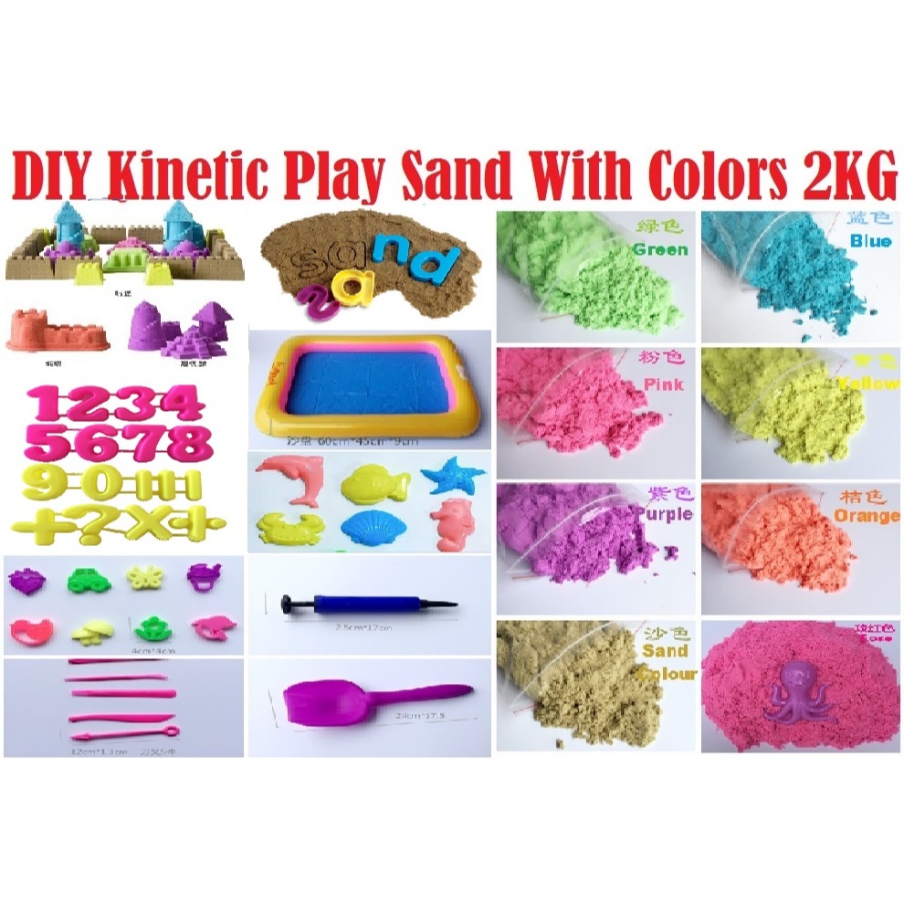 2kg Magic Sand Set With 37 Moulds Space Sand Sticky Dough Toys Toy ...