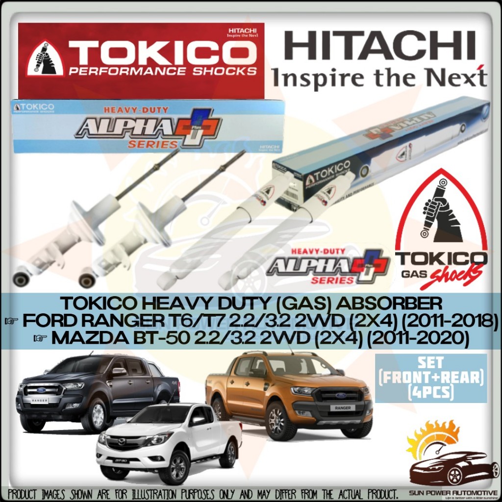 TOKICO TKC ALPHA PLUS Ford Ranger T6 T7 Mazda BT50 BT-50 2WD 2X4 Gas ...