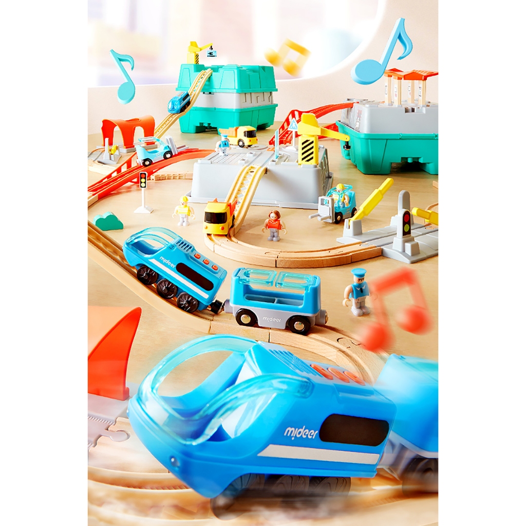 Mideer Train Track Building Blocks with Sensor Sound - Urban Adventure ...