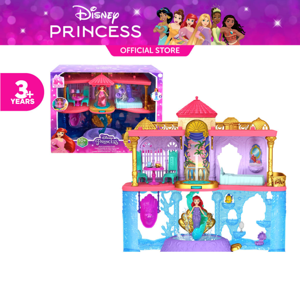 Little Mermaid Doll Ariel Land To Sea Castle Dollhouse Disney