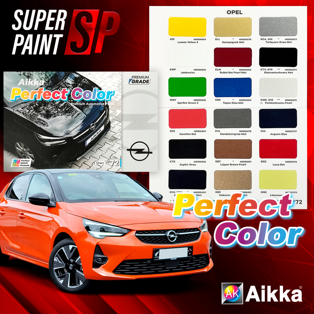 Aikka Perfect Color Chart No72 OPEL Original 2K Car Paint Touch Up ...
