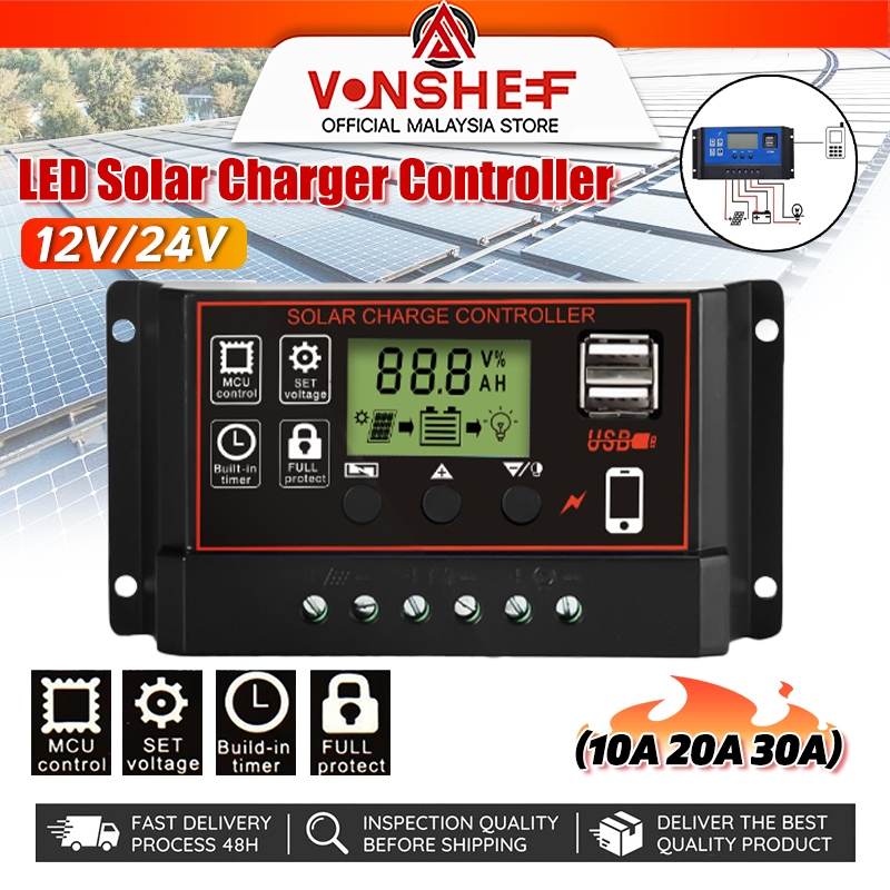 PWM 30ASolar Controller Fully Auto Universal12V-24V Power Generation ...