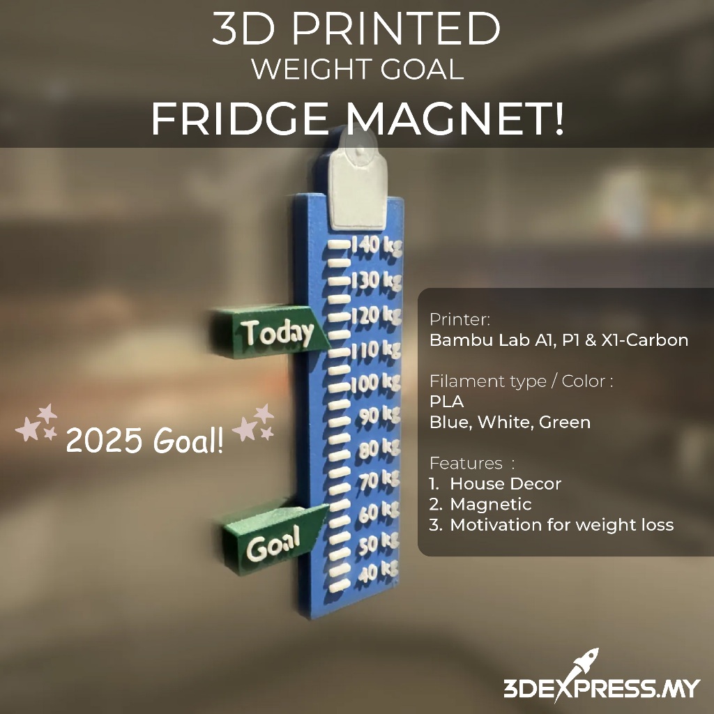 [3D PRINTED] Weight Goal - Fridge Magnet!