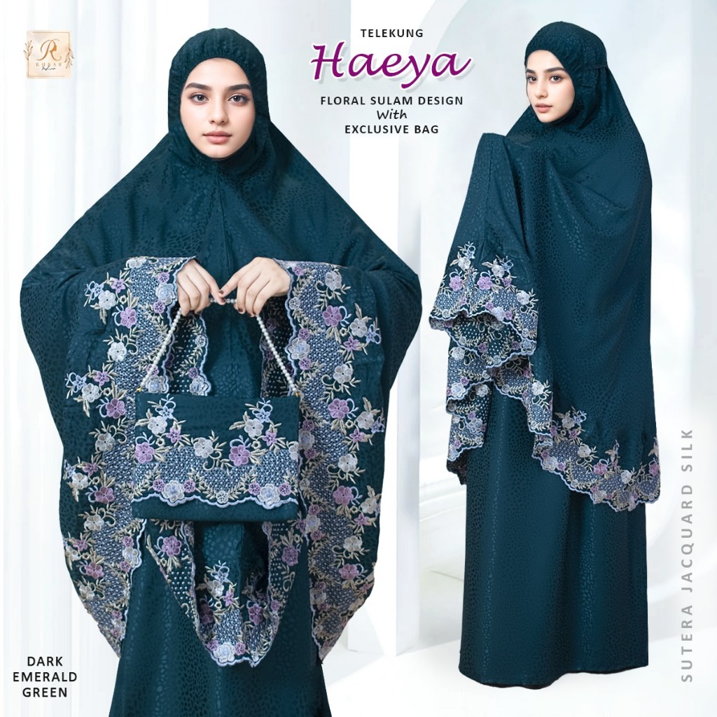 🔥 New Arrival 2025 🔥 Telekung HAEYA Floral sulam design with exclusive ...