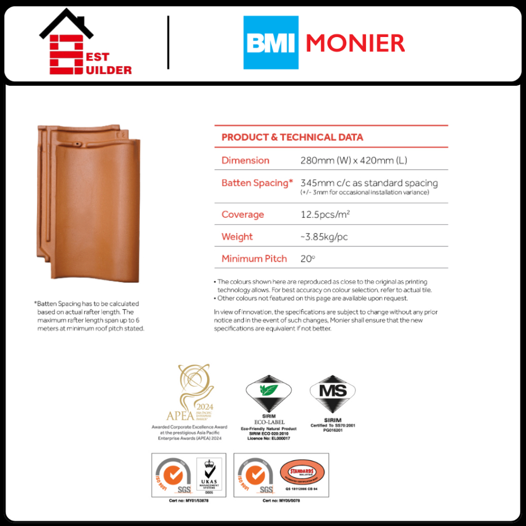 GCI S- Pantile Atap Tanah Liat Clay Tiles Roof Tile Roofing Atap ...