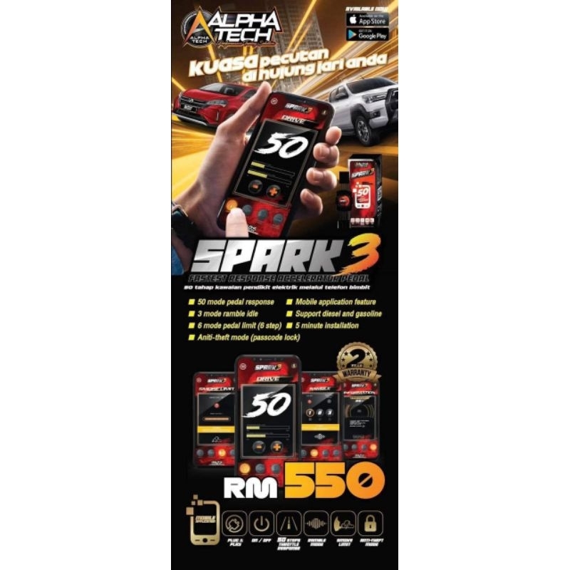 PERODUA BEZZA ALPHA TECH SPARK 3 PEDAL RESPONE THROTTLE CONTROL WITH ...
