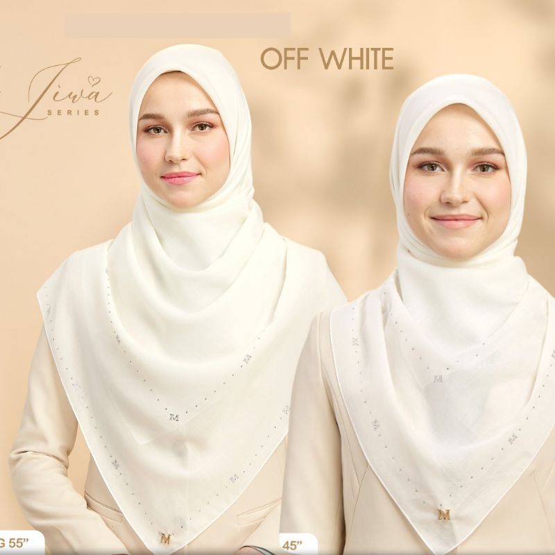 MINAZ JIWA | IRIS Bawal Plain Stone • Bidang 45" dan 55" Tudung Labuh
