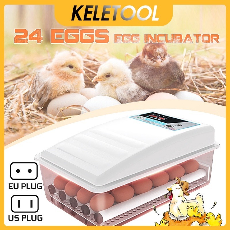 24 Egg Automatic Incubators Chick Hatching Egg Machine LED Light ...