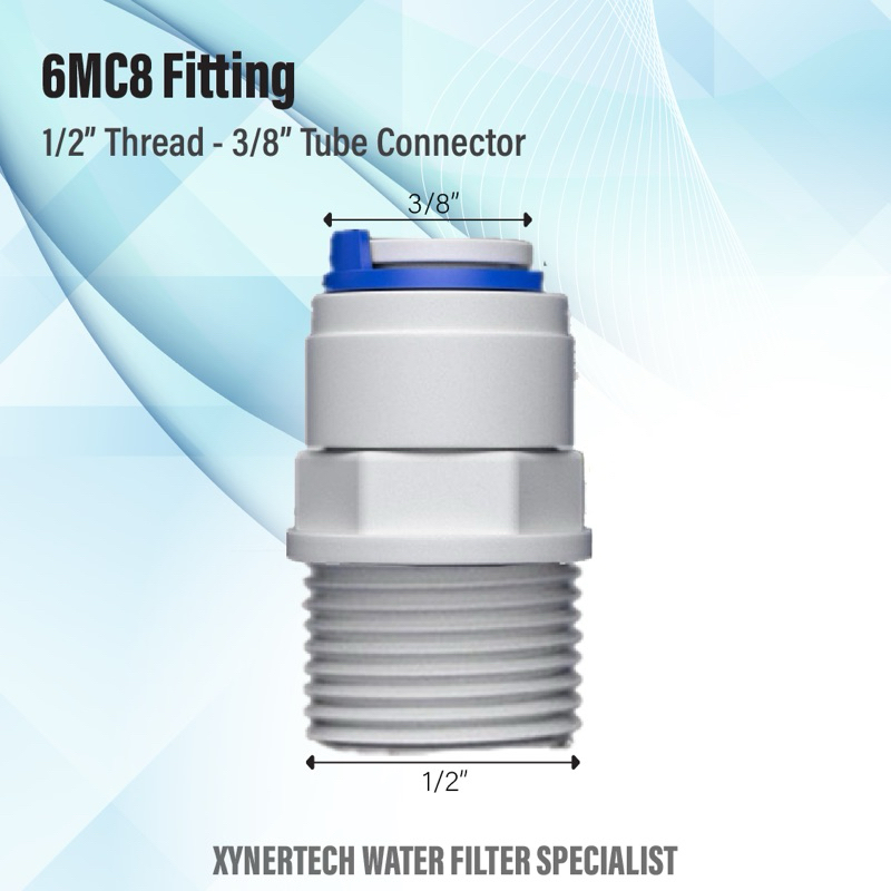 6MC8 Water Filter Fitting 3/8 Tube Connection 1/2 Thread For Water ...