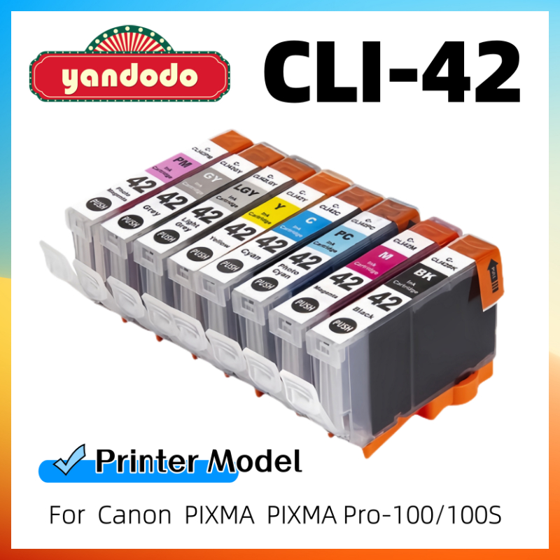 Yandodo 8 Pack CLI-42 CLI42 Cli 42 ink cartridge for Canon PRO-100 ...