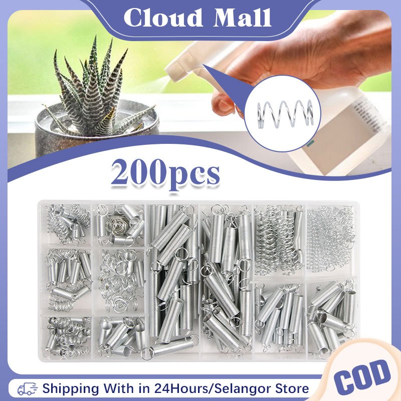 200pcs Spring Assortment Set Zinc Plated Compression Spring | Shopee ...