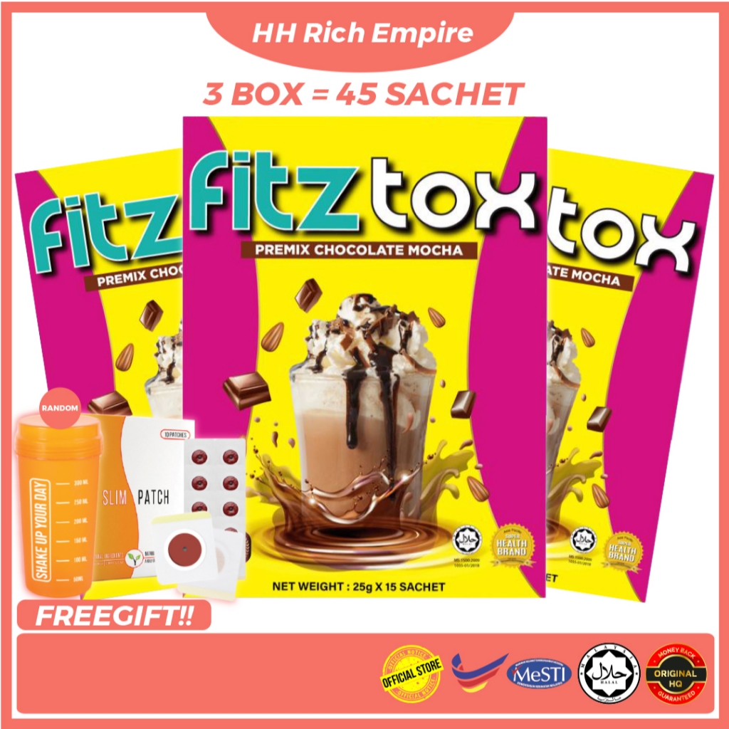 FITZTOX Chocolate Mocha 3 BOX 45 Sachet ORIGINAL kuffee ezyorange ...