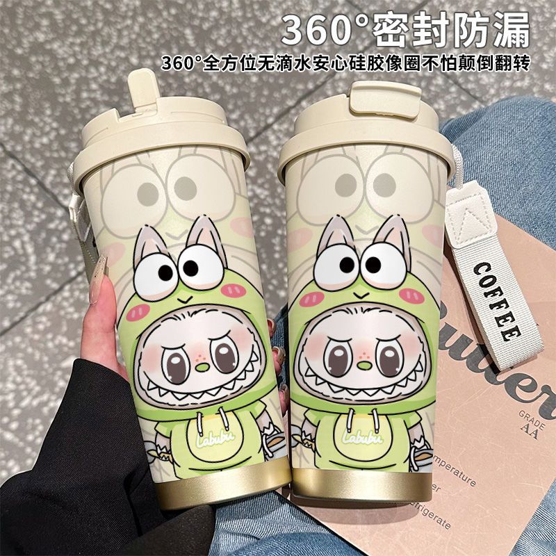 Labubu Design Coffee Cup 520ml Tumbler Thermos Mug Stainless Steel 316 ...