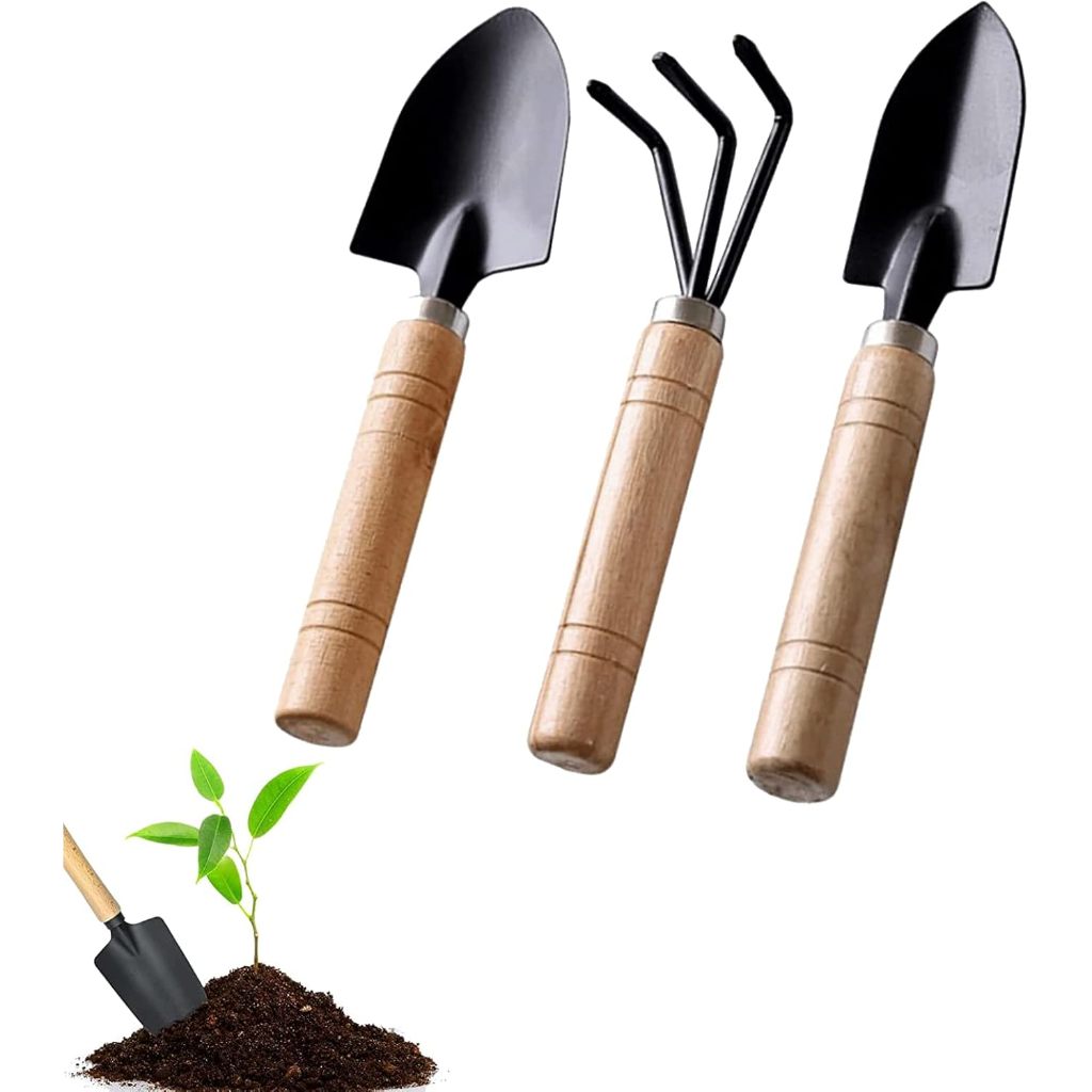 3pcs/Set Mini Garden Hand Tool Kit Plant Gardening Shovel Spade Rake ...