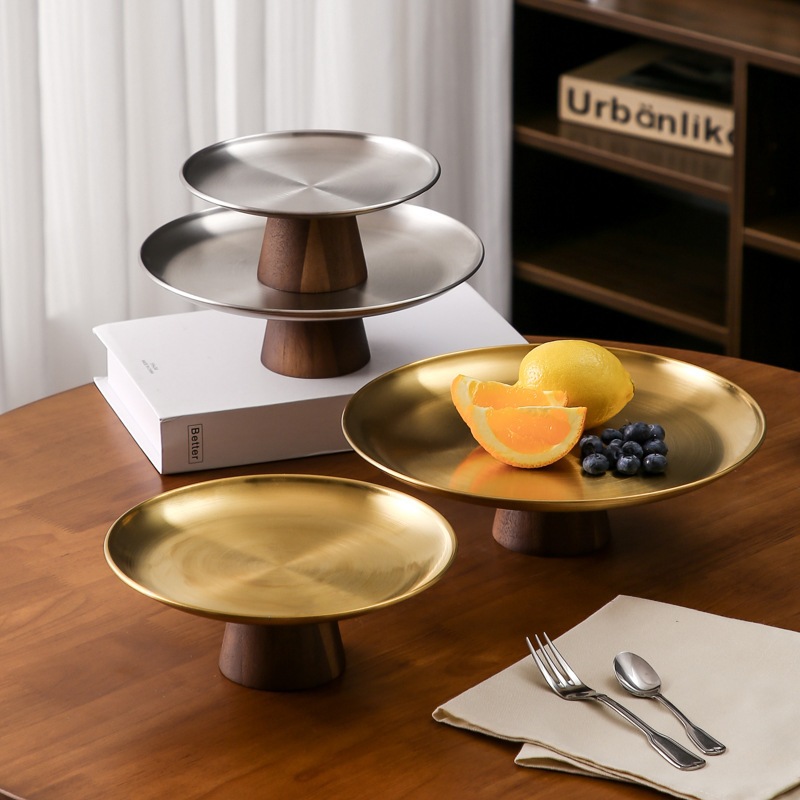 Vita Luxe Stainless Steel High Stem Platter Desert Tray Accessories ...