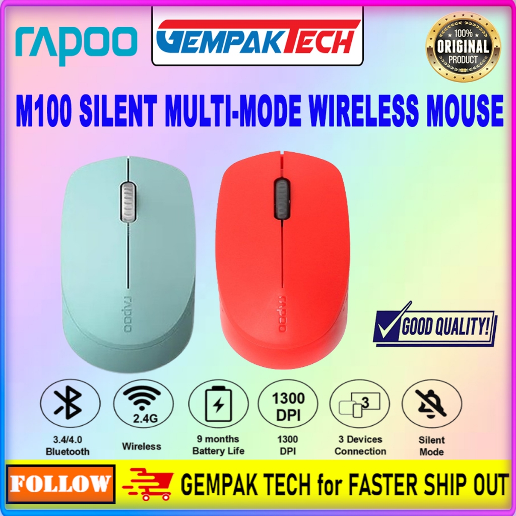 RAPOO M100 SILENT MULTI-MODE WIRELESS&BLUETOOTH MOUS | Shopee Malaysia